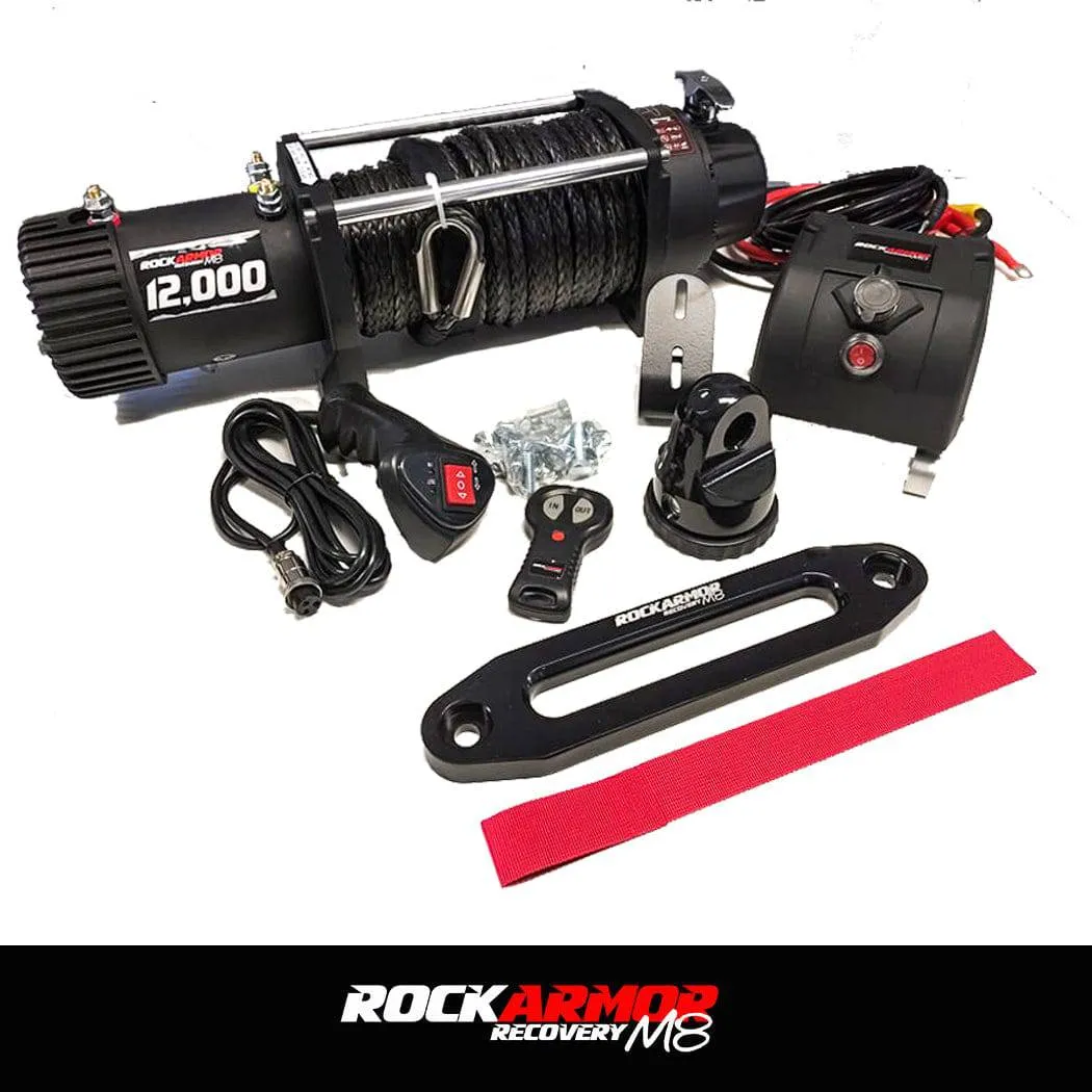 12,000 Pound Rockarmor 4x4 Winch - Rockarmor Recovery M8