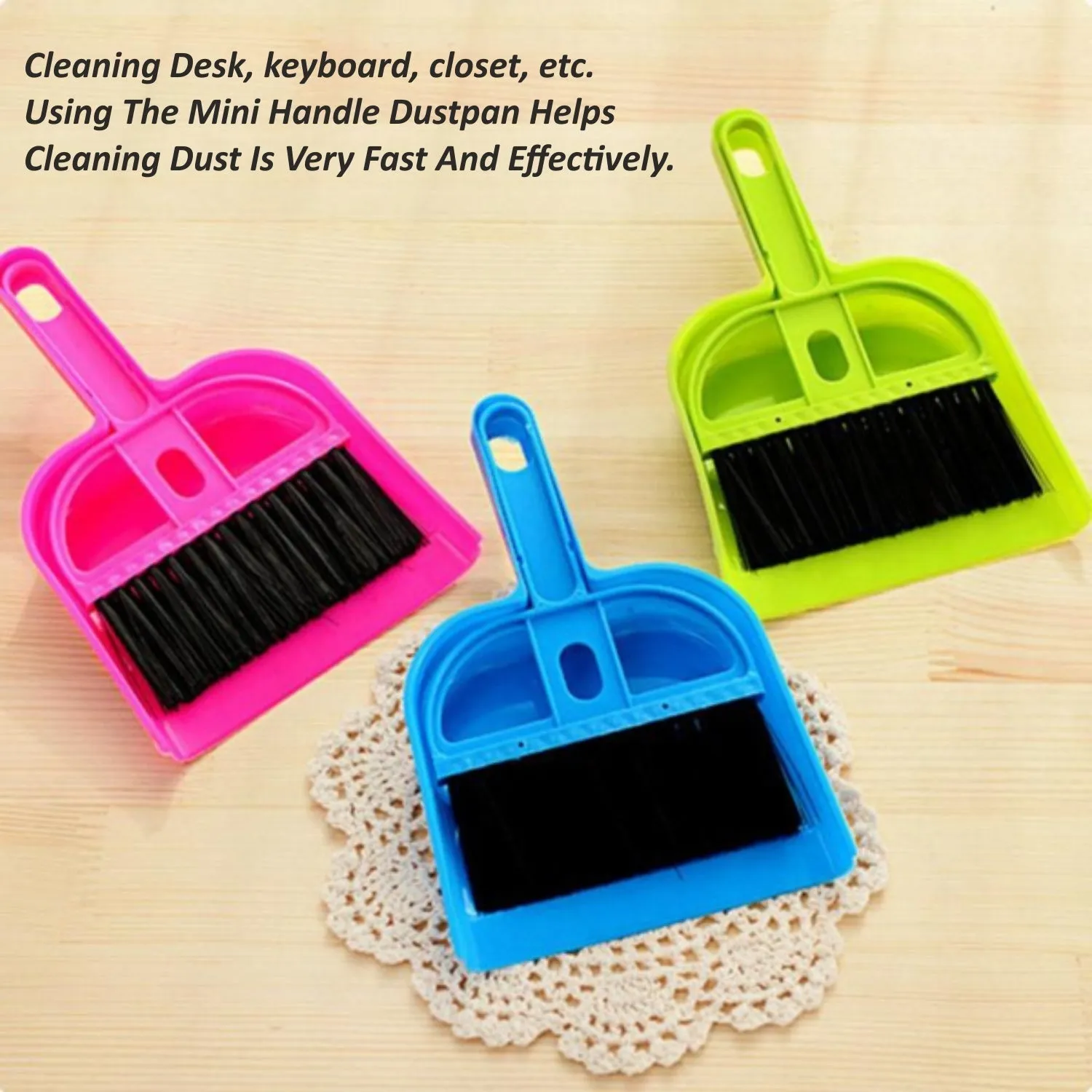 2213 Mini Dustpan with Brush Broom Set for Multipurpose Cleaning - 2 pcs