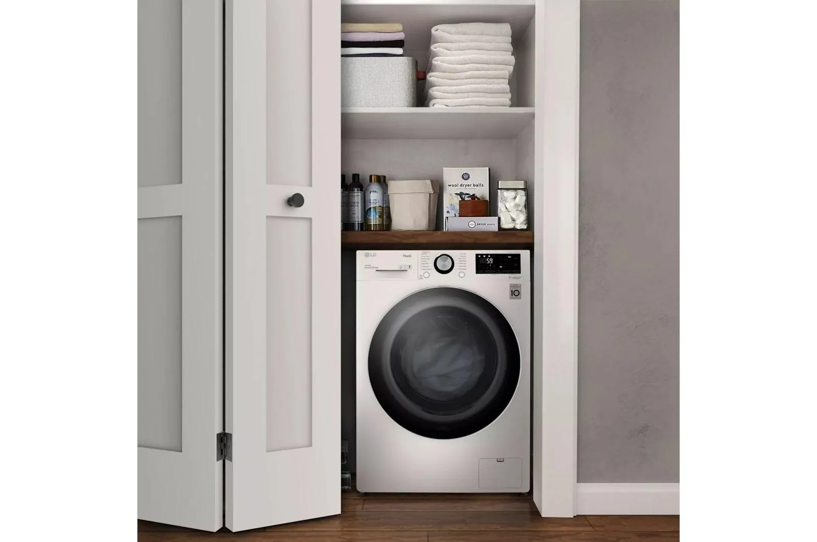 2.4 cu.ft. Smart wi-fi Enabled Compact Front Load All-In-One Washer/Dryer Combo with Built-In Intelligence - (WM3555HWA)