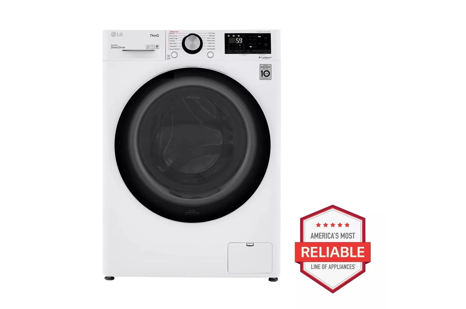 2.4 cu.ft. Smart wi-fi Enabled Compact Front Load All-In-One Washer/Dryer Combo with Built-In Intelligence - (WM3555HWA)