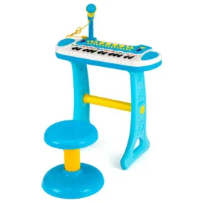 31-Key Kids Piano Keyboard Toy with Microphone and Multiple Sounds for Age 3 -Blue