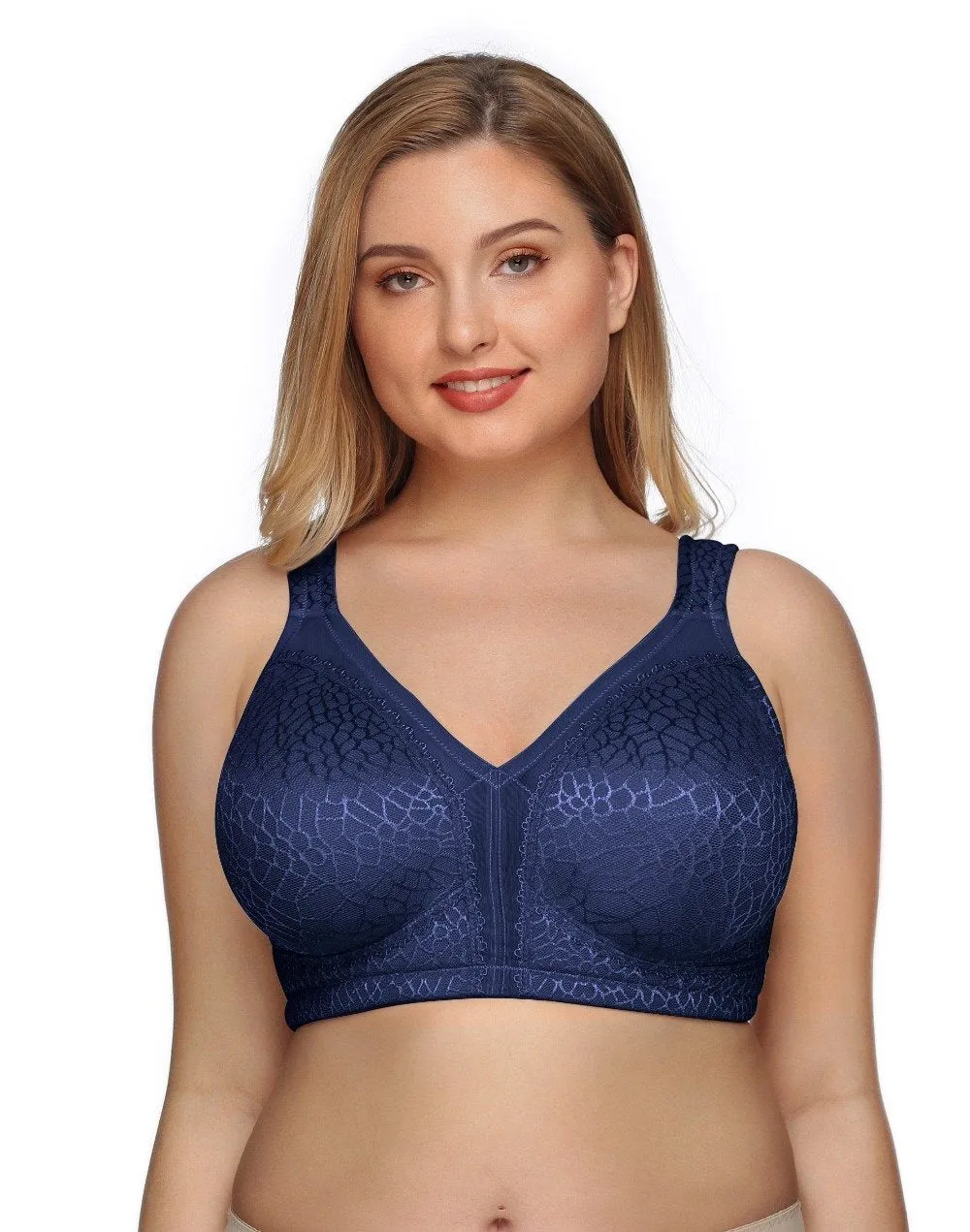 355 Full Figure Minimizer Bra Blue