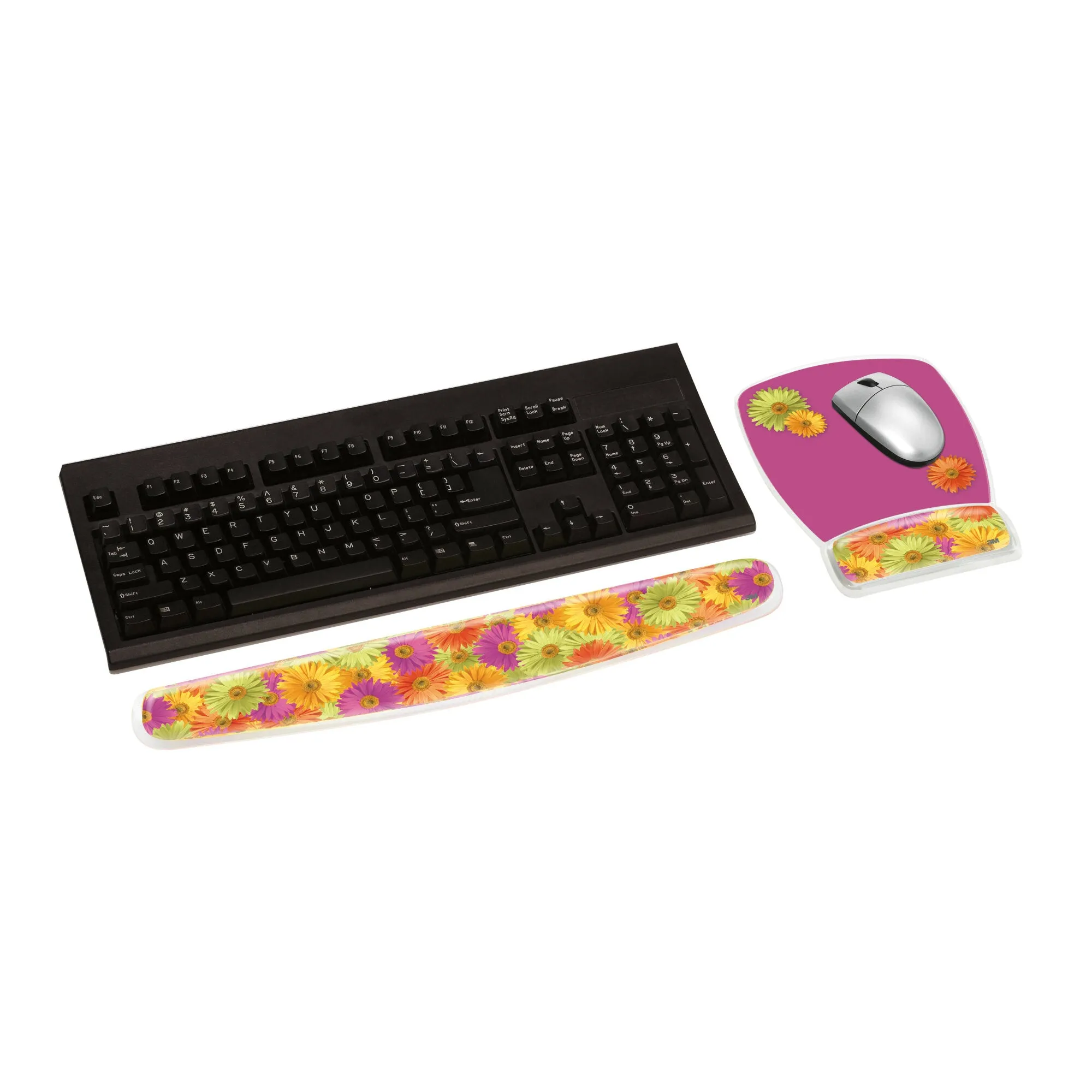 3M Gel Wrist Rest WR308DS, Clear Gel Design, Compact Size, Daisy