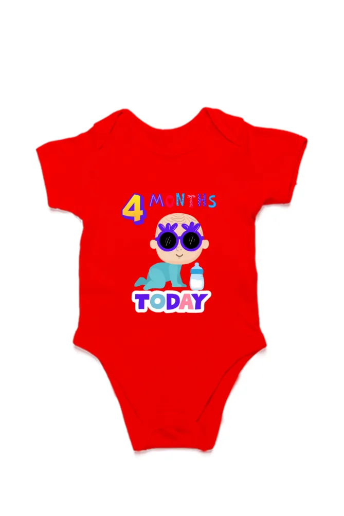 4 Month Celebration :  Cool Baby Rompers Printed For Your Baby's Monthly Milestone