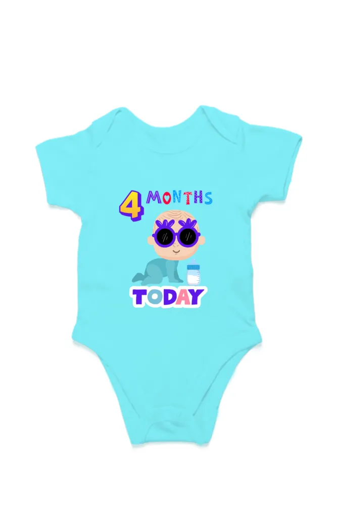 4 Month Celebration :  Cool Baby Rompers Printed For Your Baby's Monthly Milestone