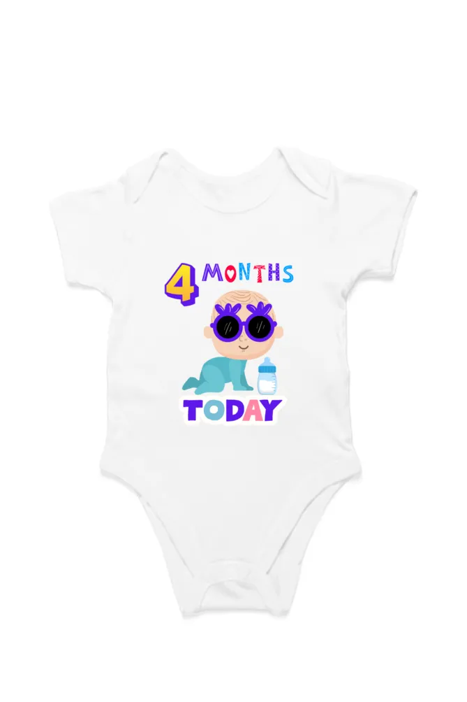 4 Month Celebration :  Cool Baby Rompers Printed For Your Baby's Monthly Milestone