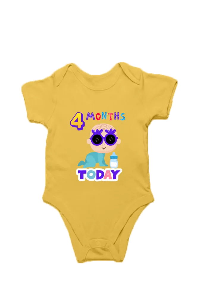 4 Month Celebration :  Cool Baby Rompers Printed For Your Baby's Monthly Milestone