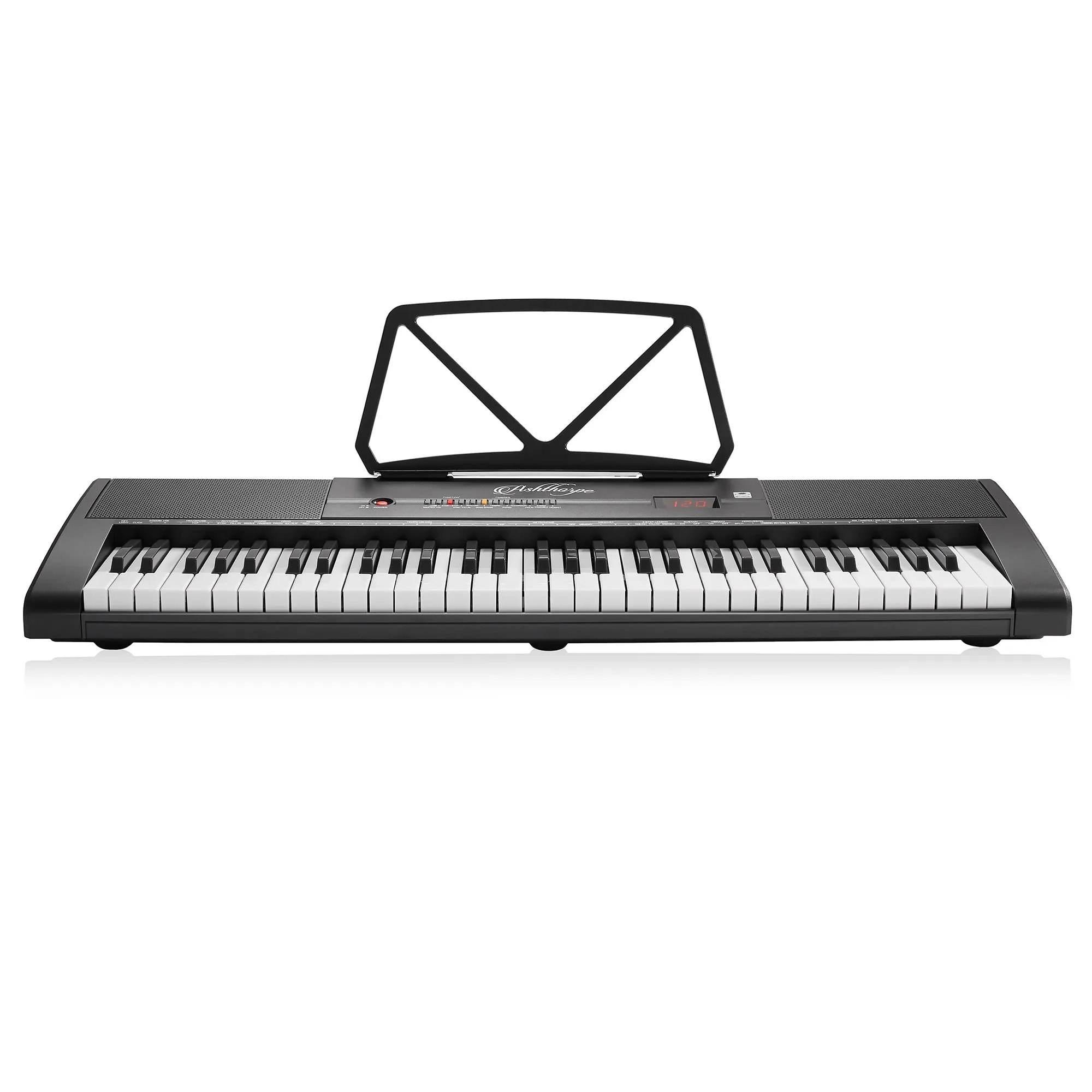 61-Key Digital Keyboard Piano with Light Up Keys - Includes Stand and Bench