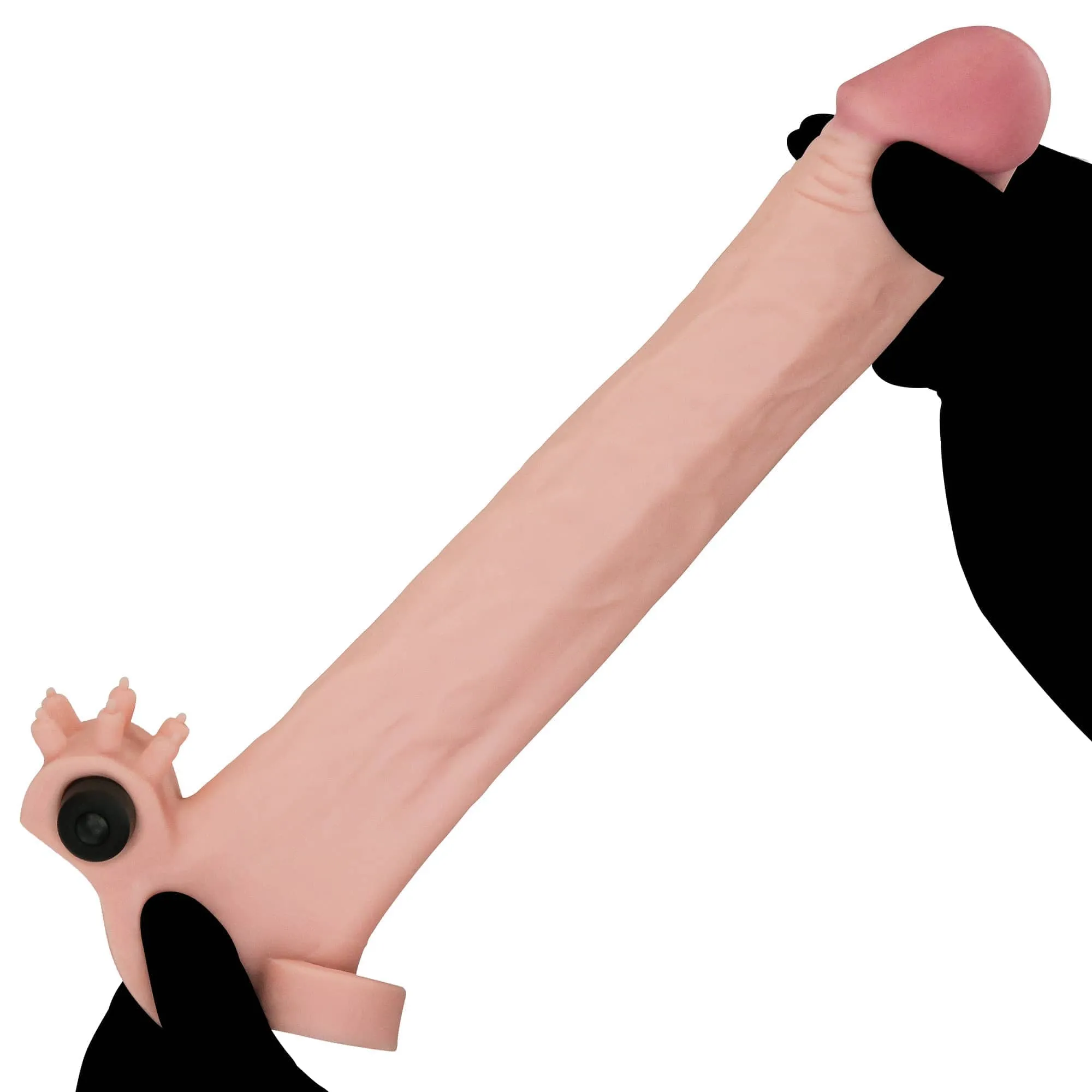 7.5" Dildo Extender Add 2 inches with Bullet Vibrator Flesh