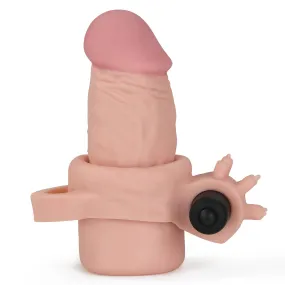 7.5" Dildo Extender Add 2 inches with Bullet Vibrator Flesh