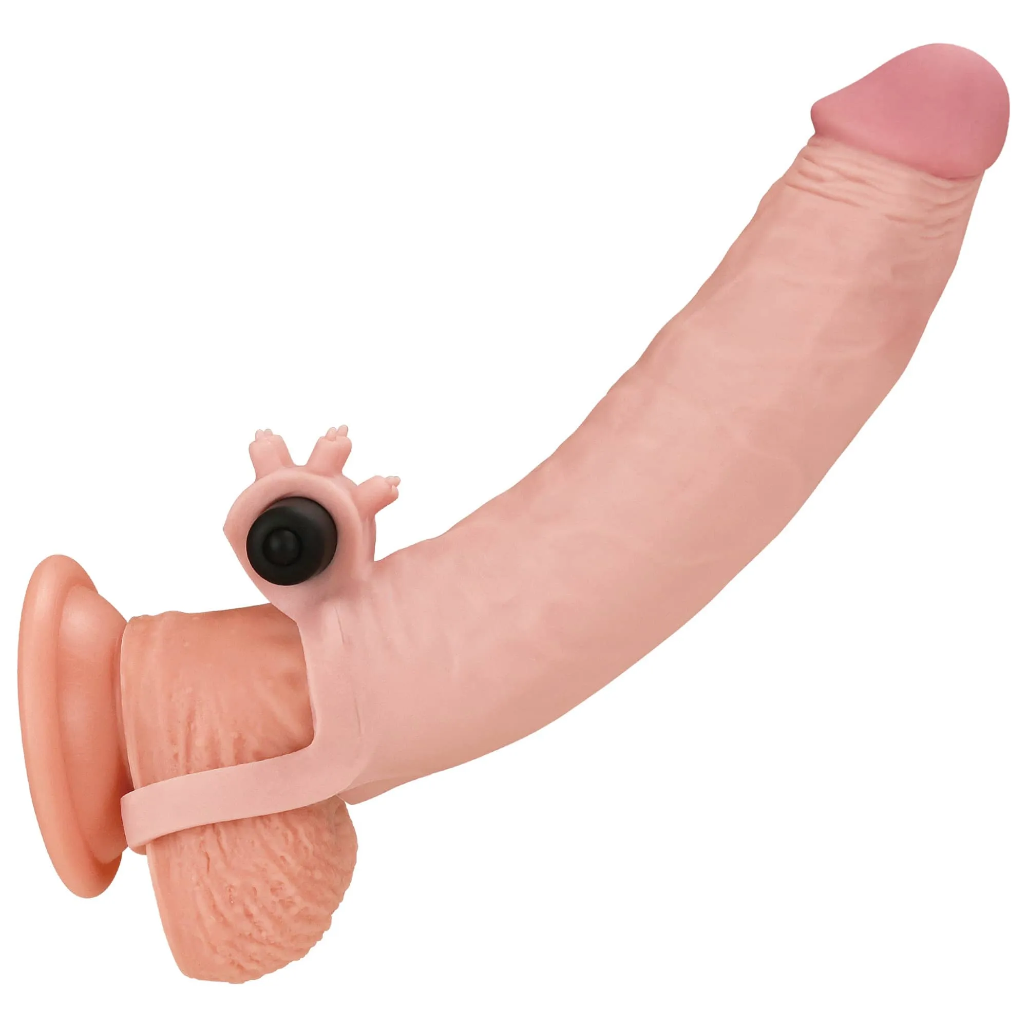 7.5" Dildo Extender Add 2 inches with Bullet Vibrator Flesh