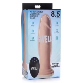 7x Inflatable And Vibrating Remote Control Silicone Dildo