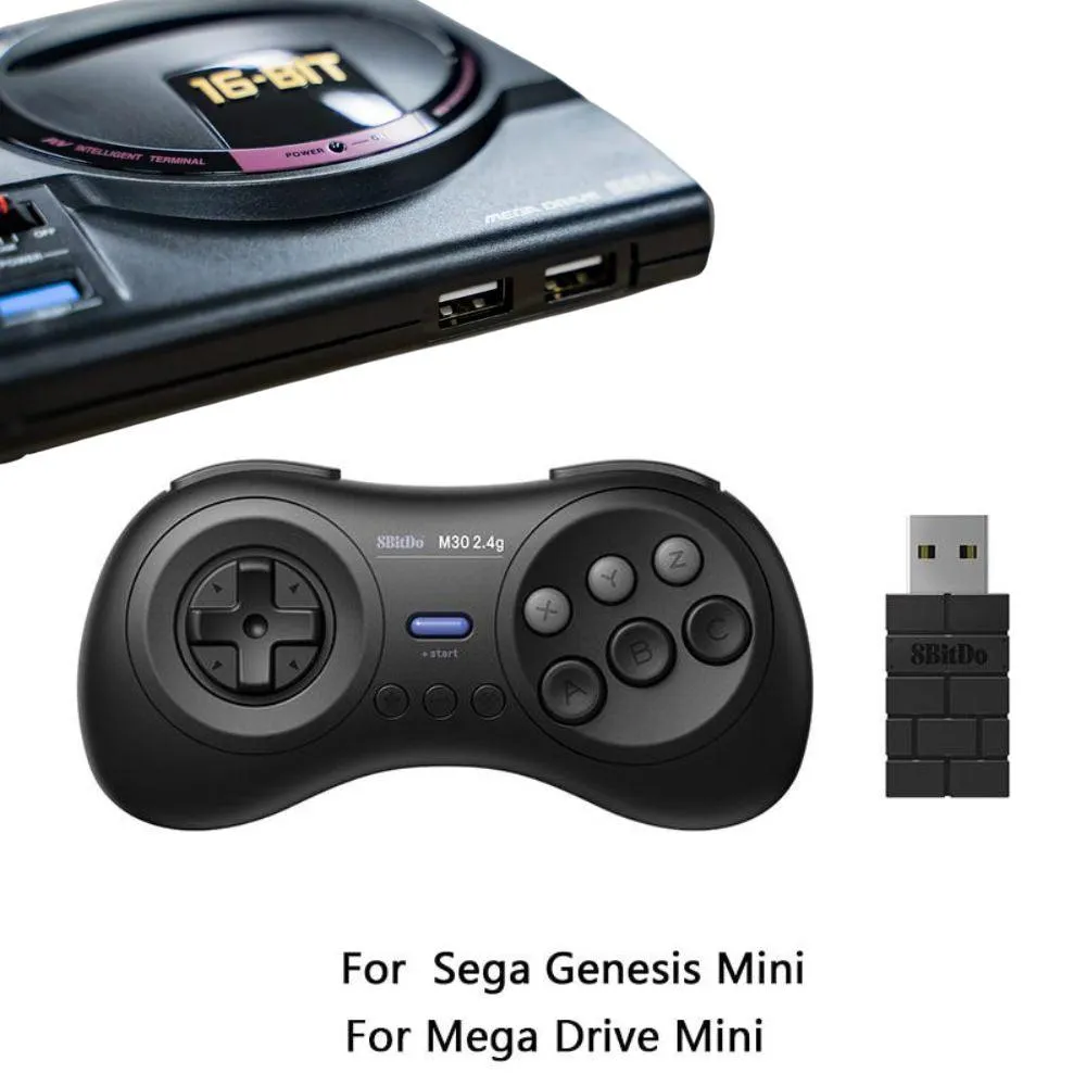 8BitDo M30 👉USB👈 2.4G Wireless Gamepad: For Sega Genesis Mini and Mega Drive Mini