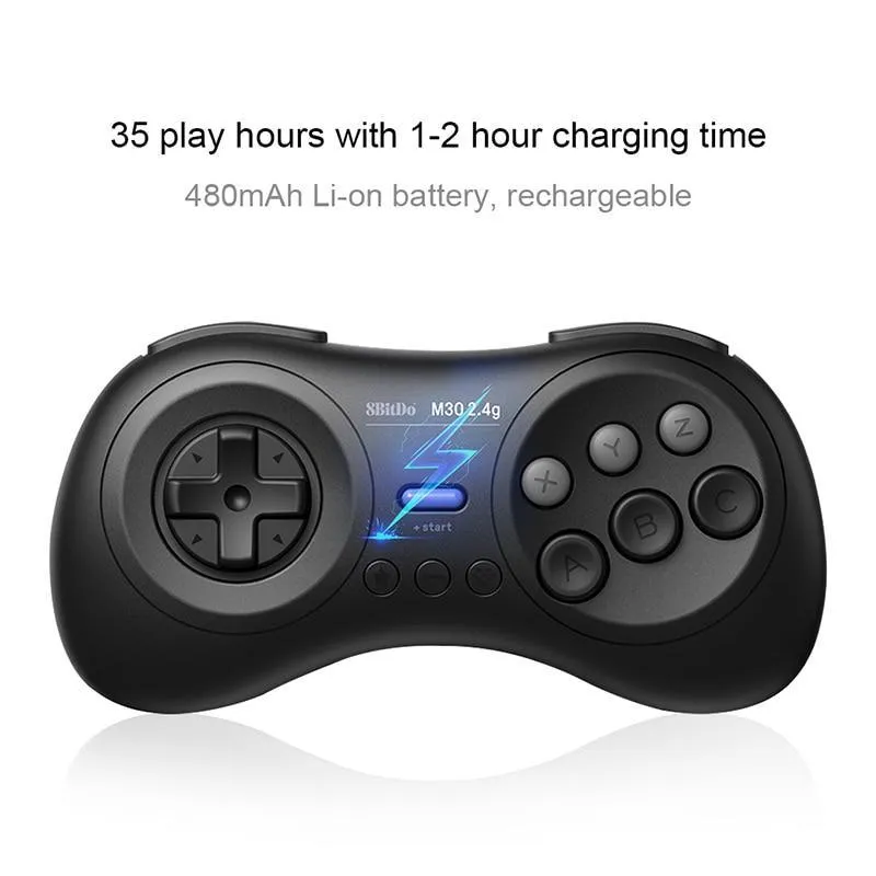 8BitDo M30 👉USB👈 2.4G Wireless Gamepad: For Sega Genesis Mini and Mega Drive Mini