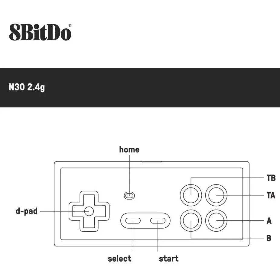 8BitDo N30 NT 2.4G Wireless Gamepad: For the Original NES. Play on your console wirelessly