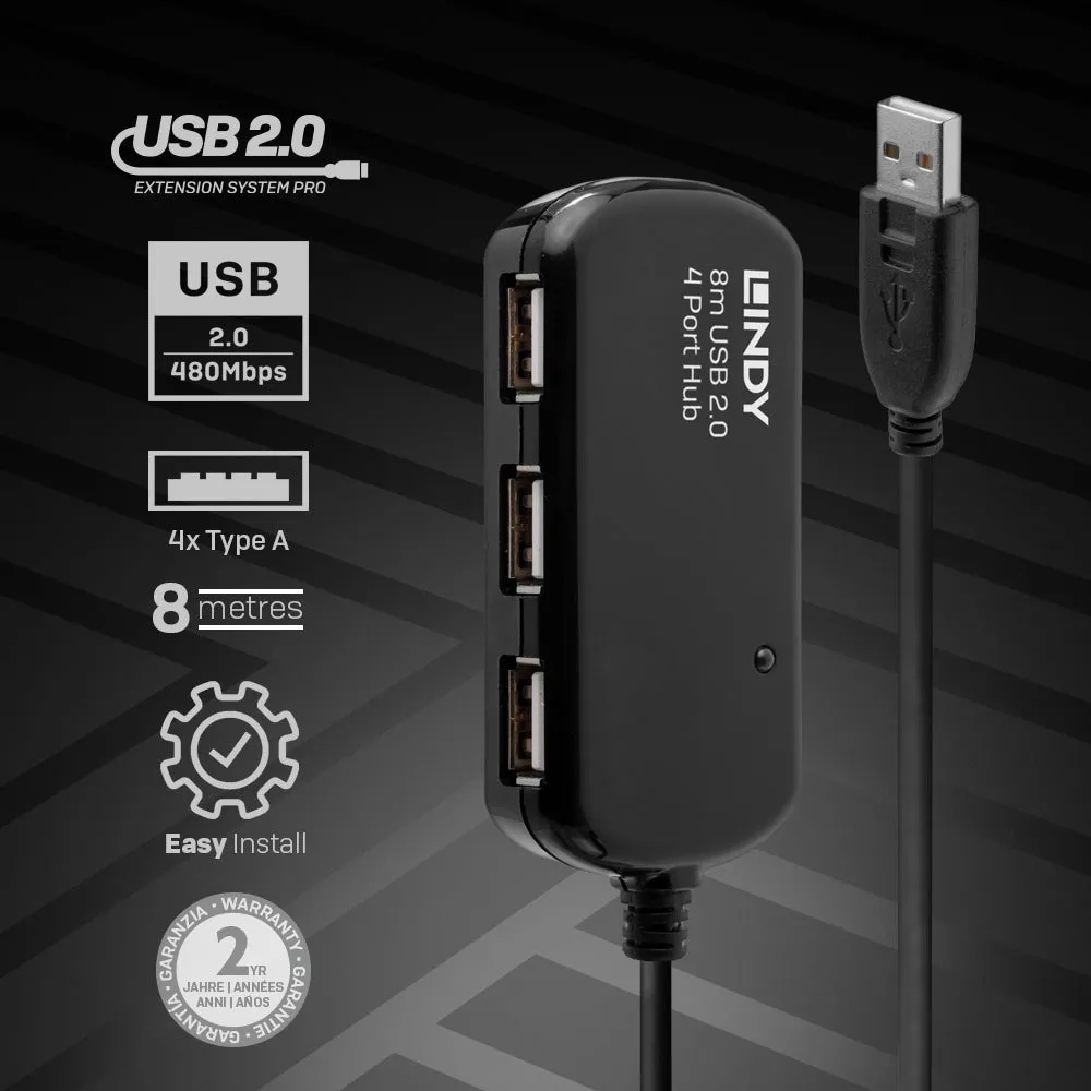 8M Usb2.0 Active Extension Hub