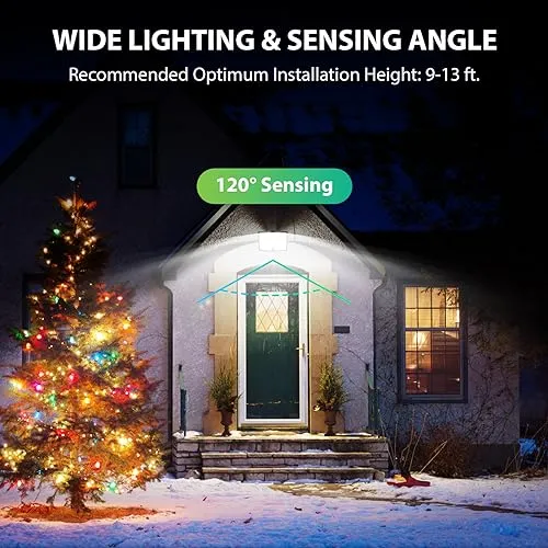 Adiding Solar Outdoor Lights, 3500LM 202 LED Solar Flood Lights, Motion Sensor Outdoor Lights Solar Powered-3 Modes/16.4ft Cord/Remote, Solar Lights Outdoor Waterproof for Outside Patio,Garage, 2 Pack