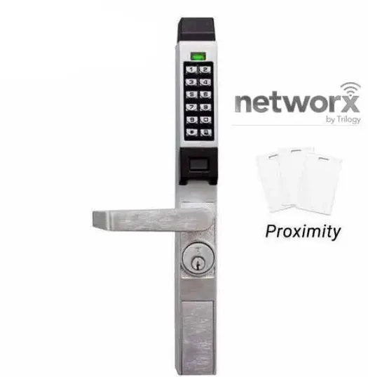 Alarm Lock Trilogy - PDL1300NW - Narrow-Stile Digital PROX Keypad Lever Lock - Networx - 26D - Satin Chrome