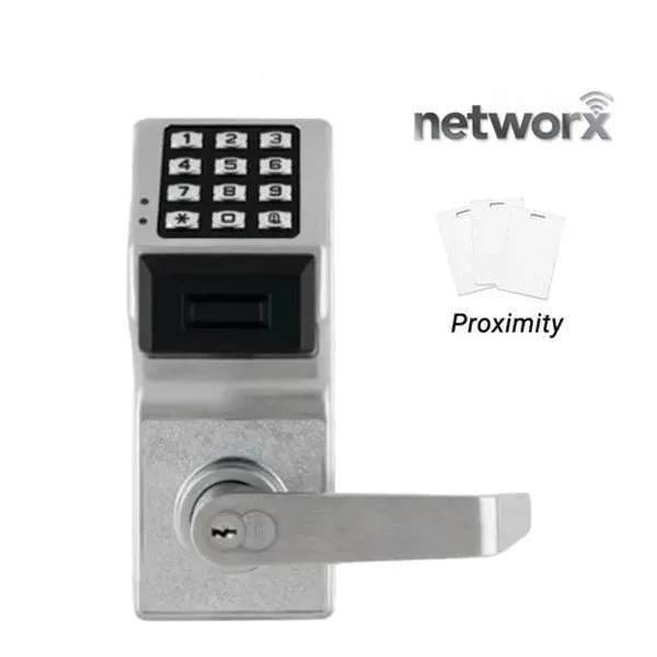 Alarm Lock Trilogy - PDL6200 - Digital PROX Lever Set - Standard Key Override w/ Door Position Switch / Request to Exit - Interchangeable Core - Networx - 26D - Satin Chrome