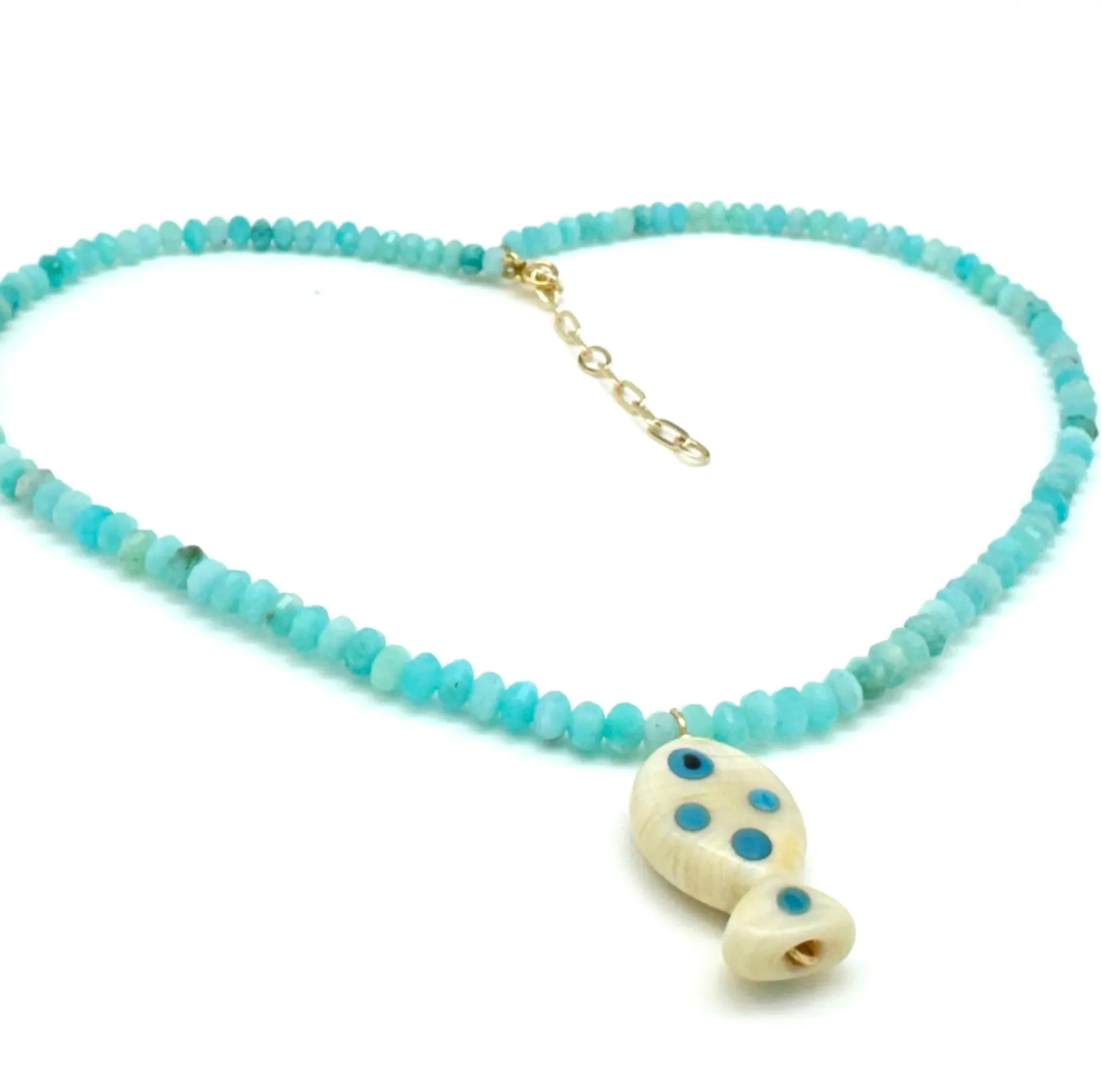 AMAZONITE FISH DROP NECKLACE