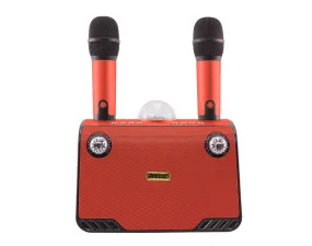 ANDOWL Bluetooth Speaker Twin Wireless Mics Red Q-YX899-RED