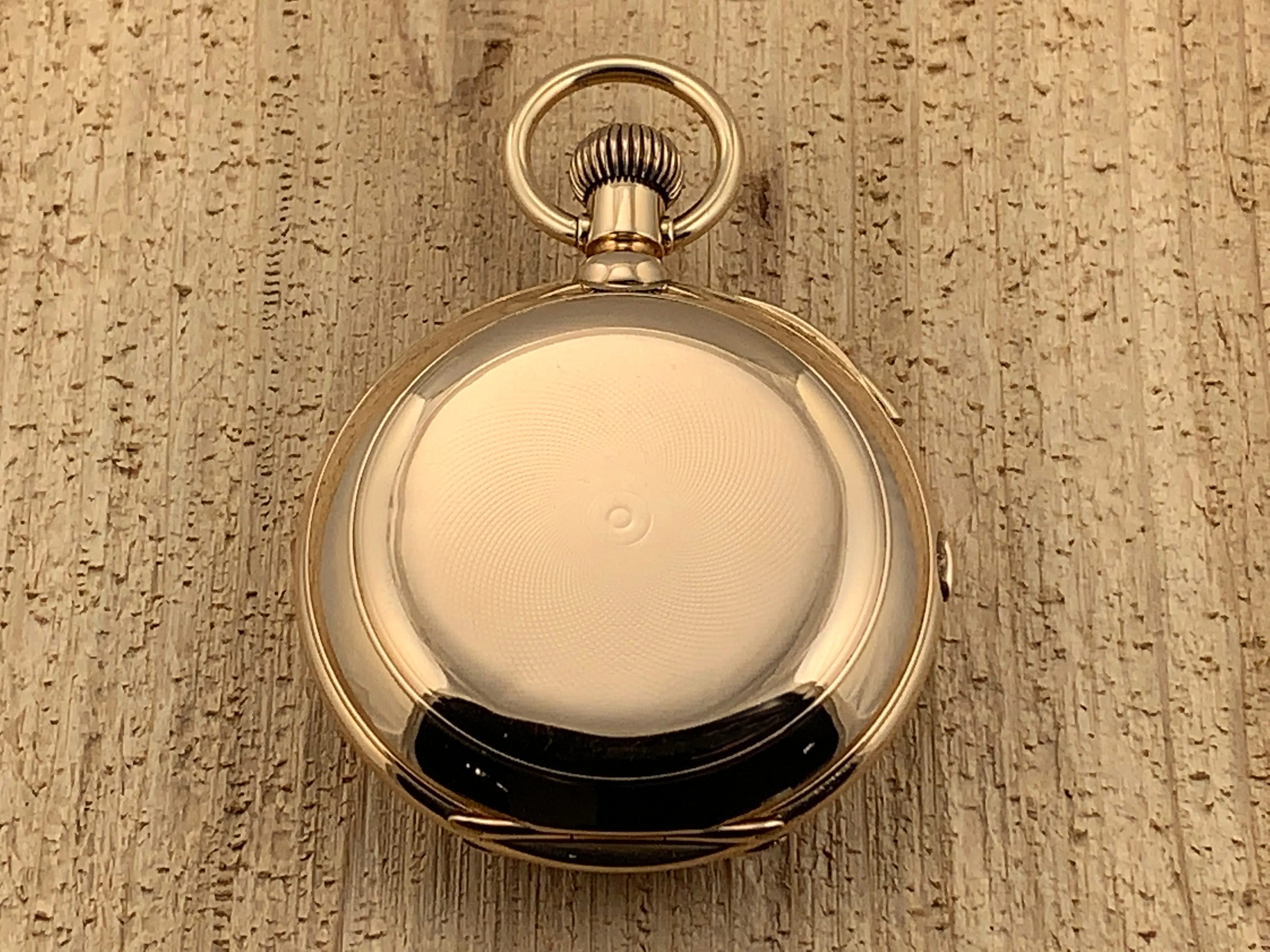 Antique A. Huguenin & Sons Locle 14K Yellow Gold 1/4 Hour Repeater with Chronograph Pocket Watch