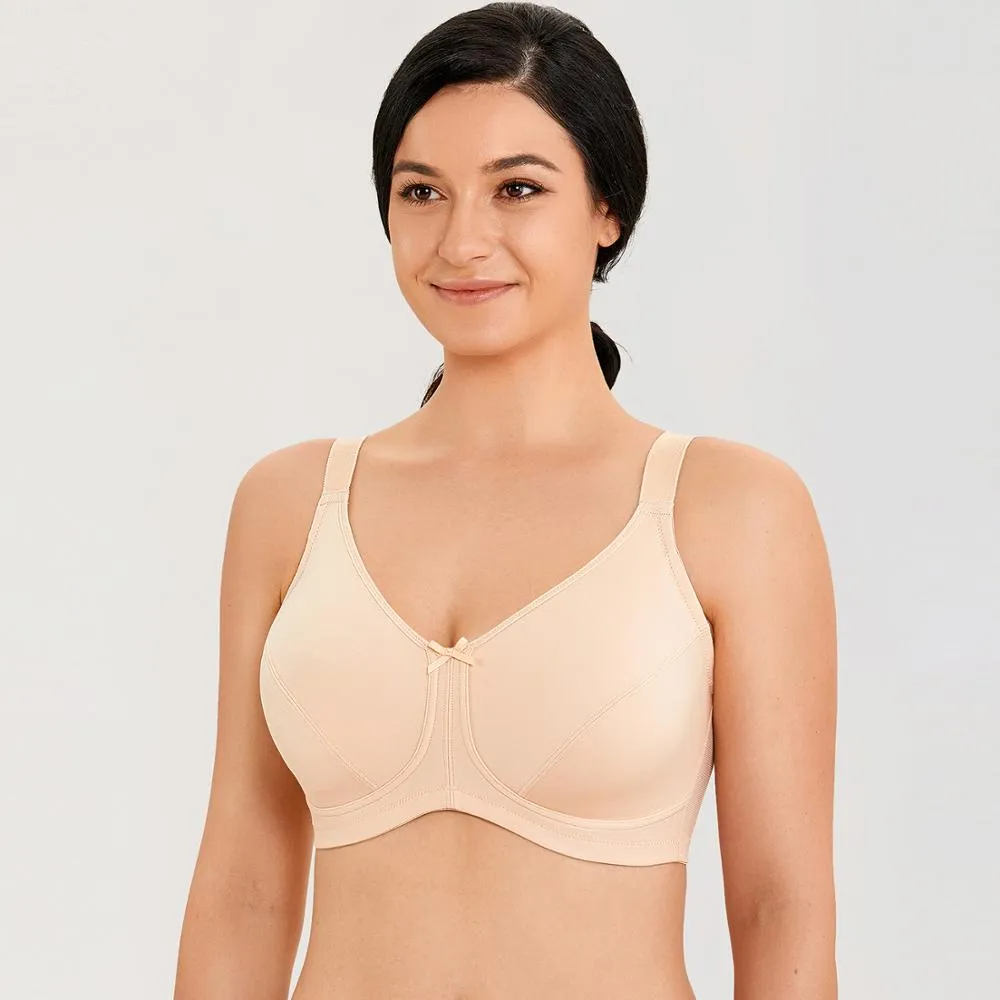 Aspen Wireless Mastectomy Bra|B-F Cup| Beige - Black