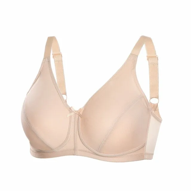 Aspen Wireless Mastectomy Bra|B-F Cup| Beige - Black