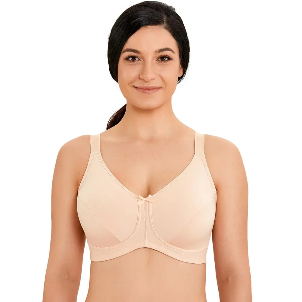 Aspen Wireless Mastectomy Bra|B-F Cup| Beige - Black