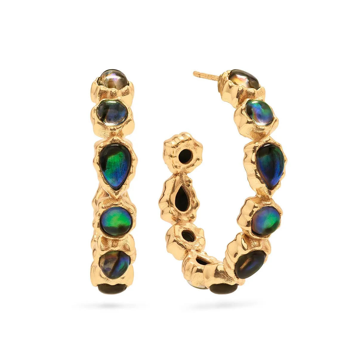 Aurora Medium Hoop Earrings - Abalone