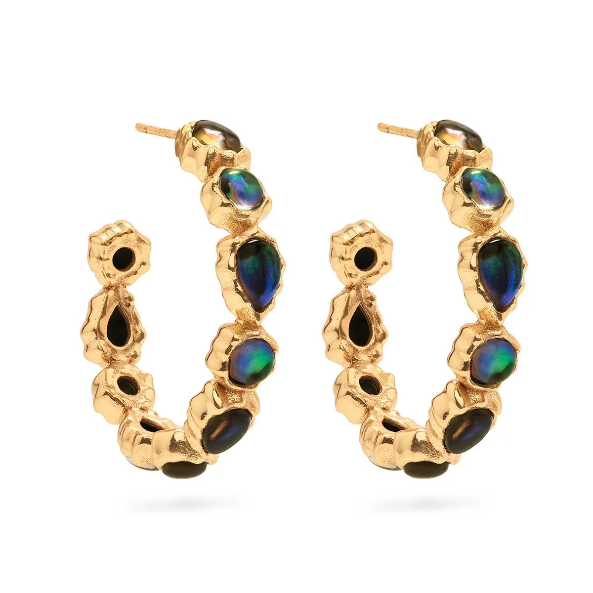 Aurora Medium Hoop Earrings - Abalone