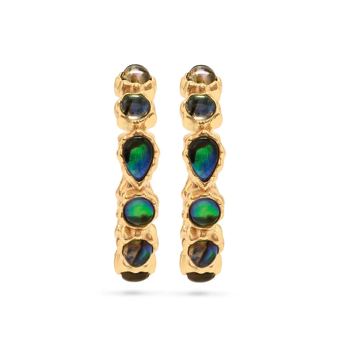 Aurora Medium Hoop Earrings - Abalone