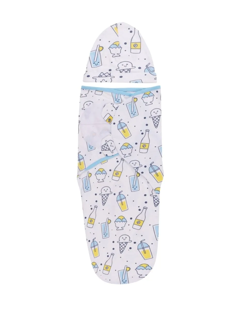 Baby Swaddle Blanket and Cap Set- My Smoothie