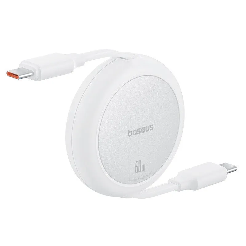 Baseus Free2Pull Mini Charging Cable USB-C to USB-C, 60Watts, 1Mm, Moon White