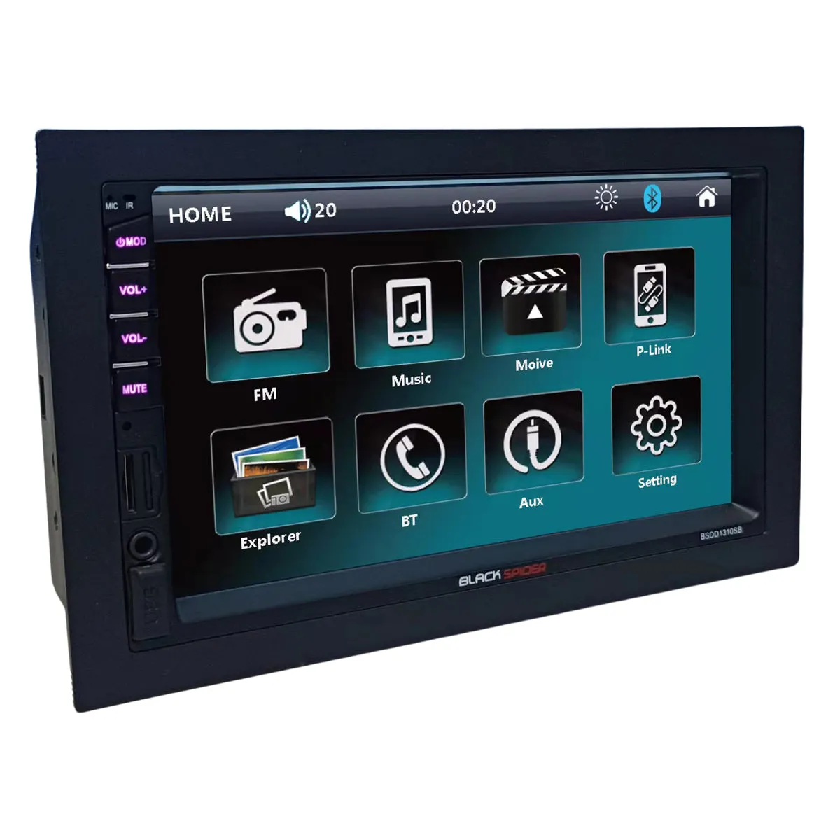 Blackspider BSDD1310LB 7" Inch Double Din Media BT/USB