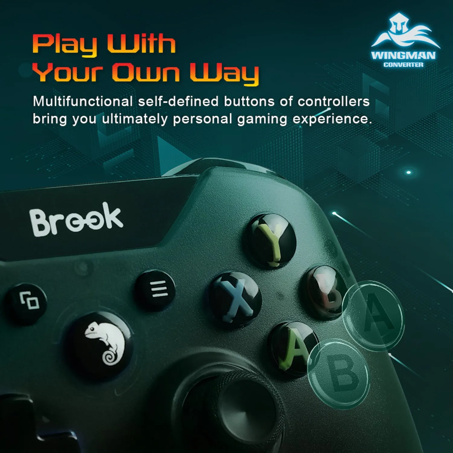 Brook Wingman PS2 Converter for Xbox 360/Xbox One/XSX|S/Xbox Elite 1&2/PS5/PS4/PS3/Switch Pro Controller to PS2/PS/PS Classic (FM00010530)