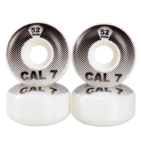 Cal 7 Catch-22 Skateboard Wheels, 52mm & 100A, Black & White Design (Arcade)