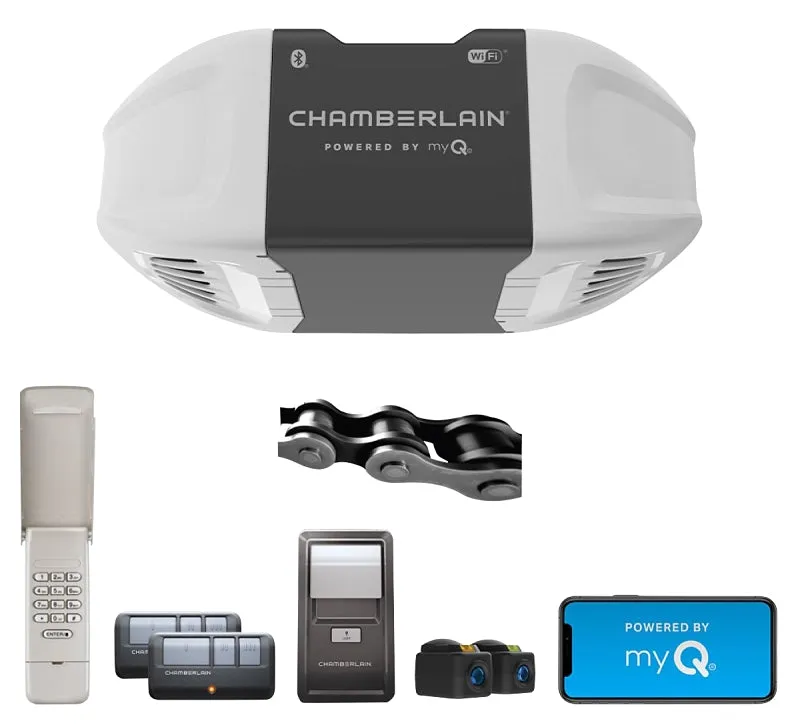 Chamberlain C2405 Garage Door Opener, Chain Drive, OS: myQ and Security  2.0 :EA: QUANTITY: 1