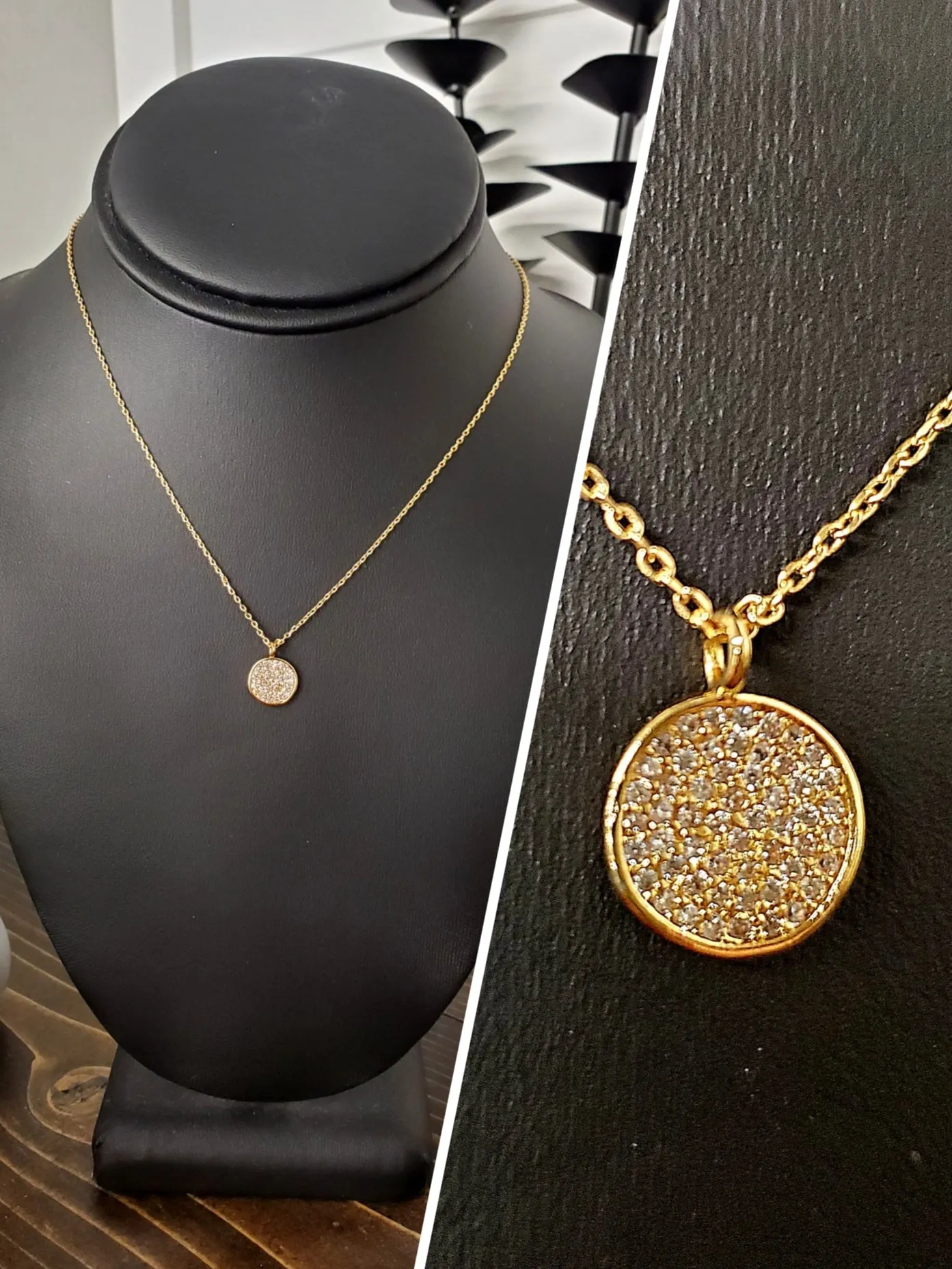 Claudia Rhinestone Pendant Necklace