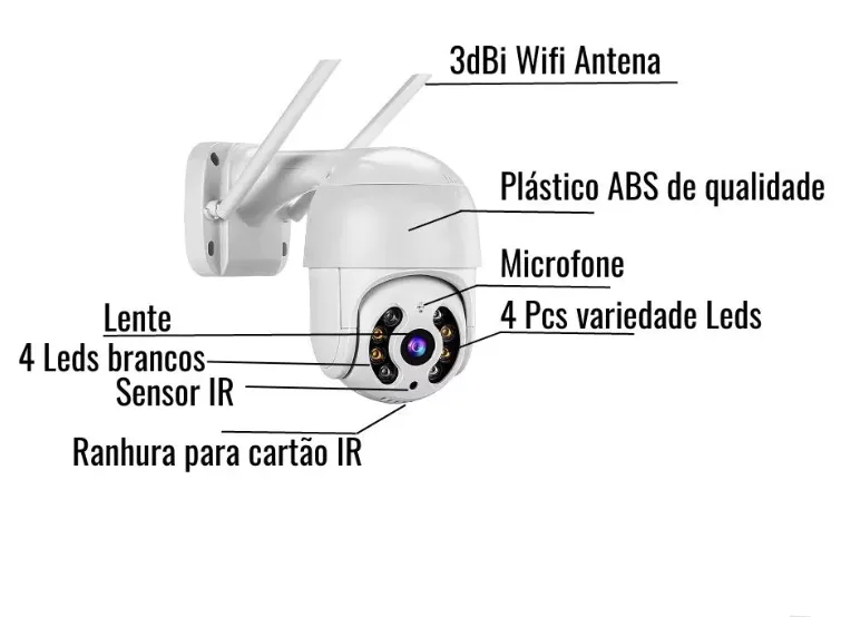 Câmera de Segurança sem fio Wi-Fi 360