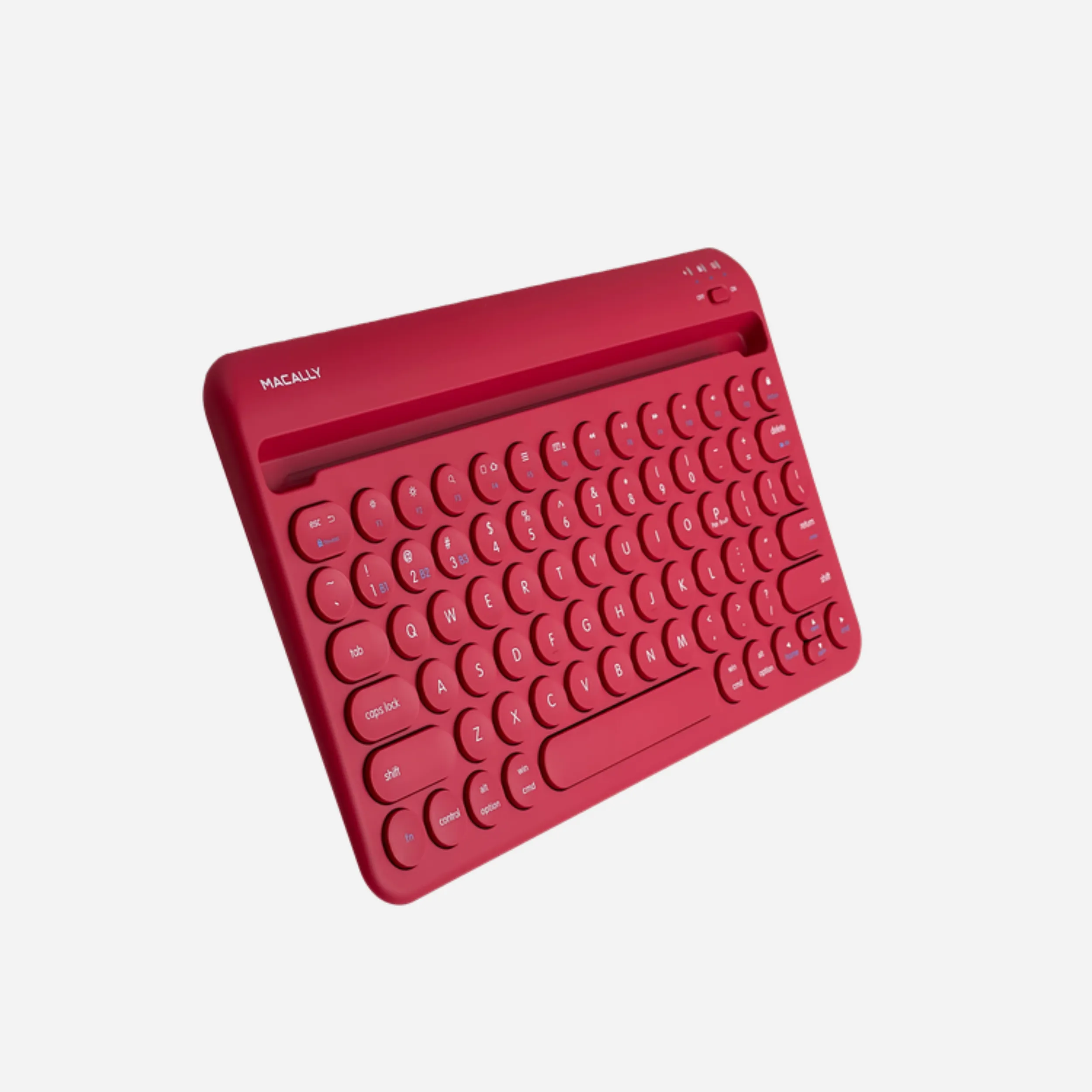 Compact Bluetooth Keyboard for Mac with iPhone or iPad Holder (Viva Magenta)