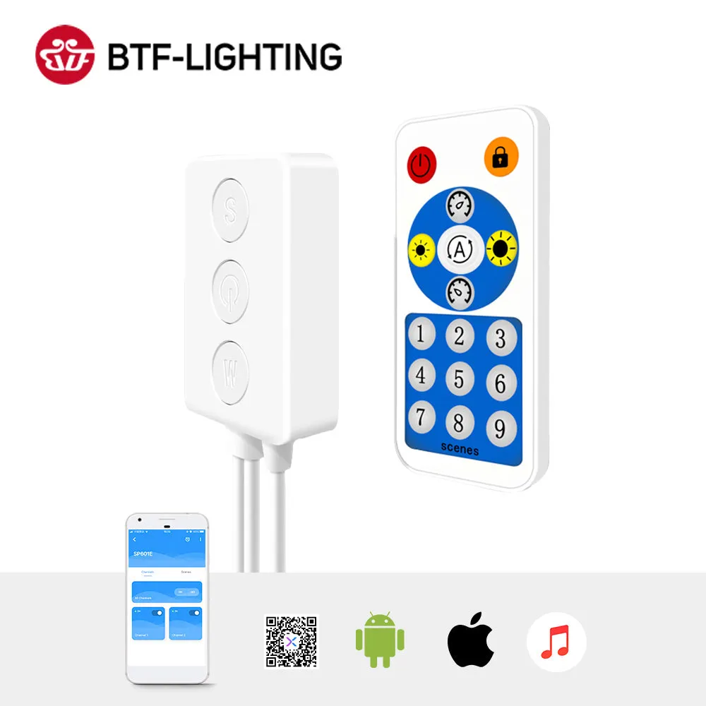 Controller WS2812B WS2811 Music App Built In Mic 2 4 8 Signal Ports Addressable RGB Pixels LED Light Strip IOS Android DC5V-24V