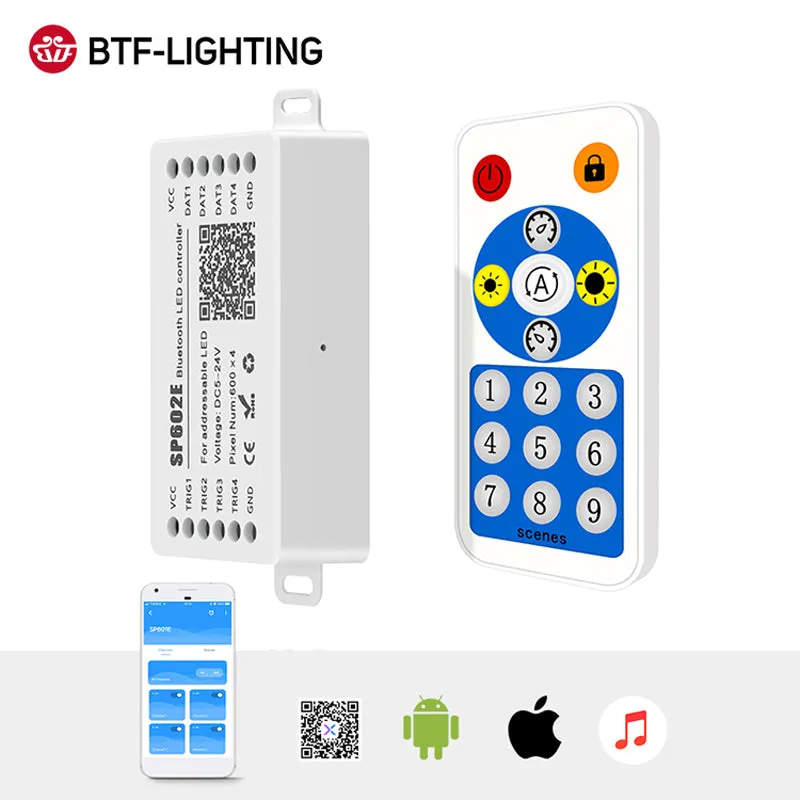 Controller WS2812B WS2811 Music App Built In Mic 2 4 8 Signal Ports Addressable RGB Pixels LED Light Strip IOS Android DC5V-24V