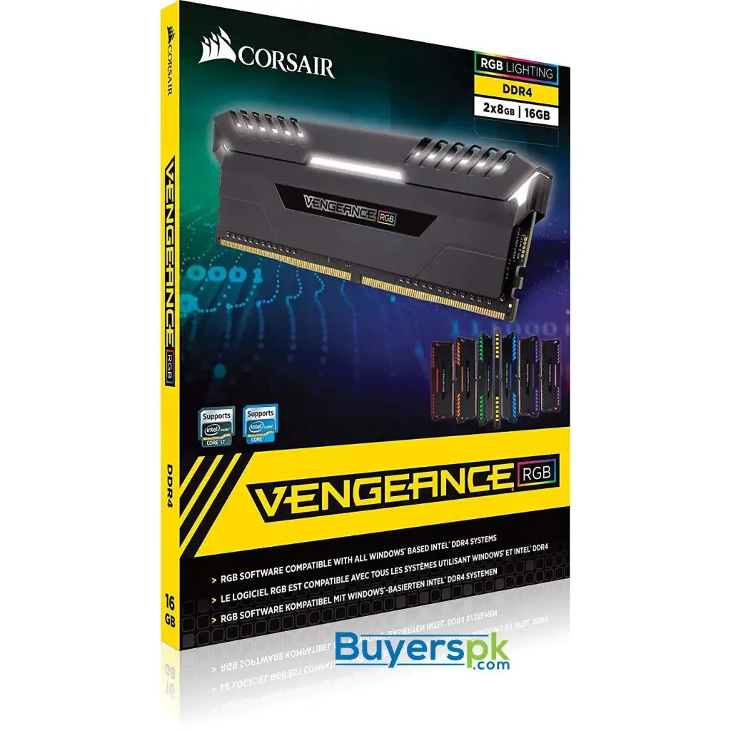 Corsair Vengeance Rgb 16gb (2x8gb) Ddr4 3200mhz C16 Desktop Memory - Black