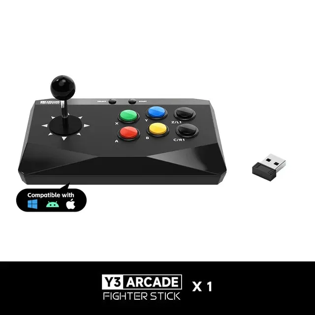 Data Frog Y3 Arcade Fighter Stick: Large wireless stick for PC, Android and iOS. Ideal for Beat 'em ups, Emulators and Platformers