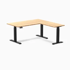 Desky Bamboo L-Shape Sit Stand Desk