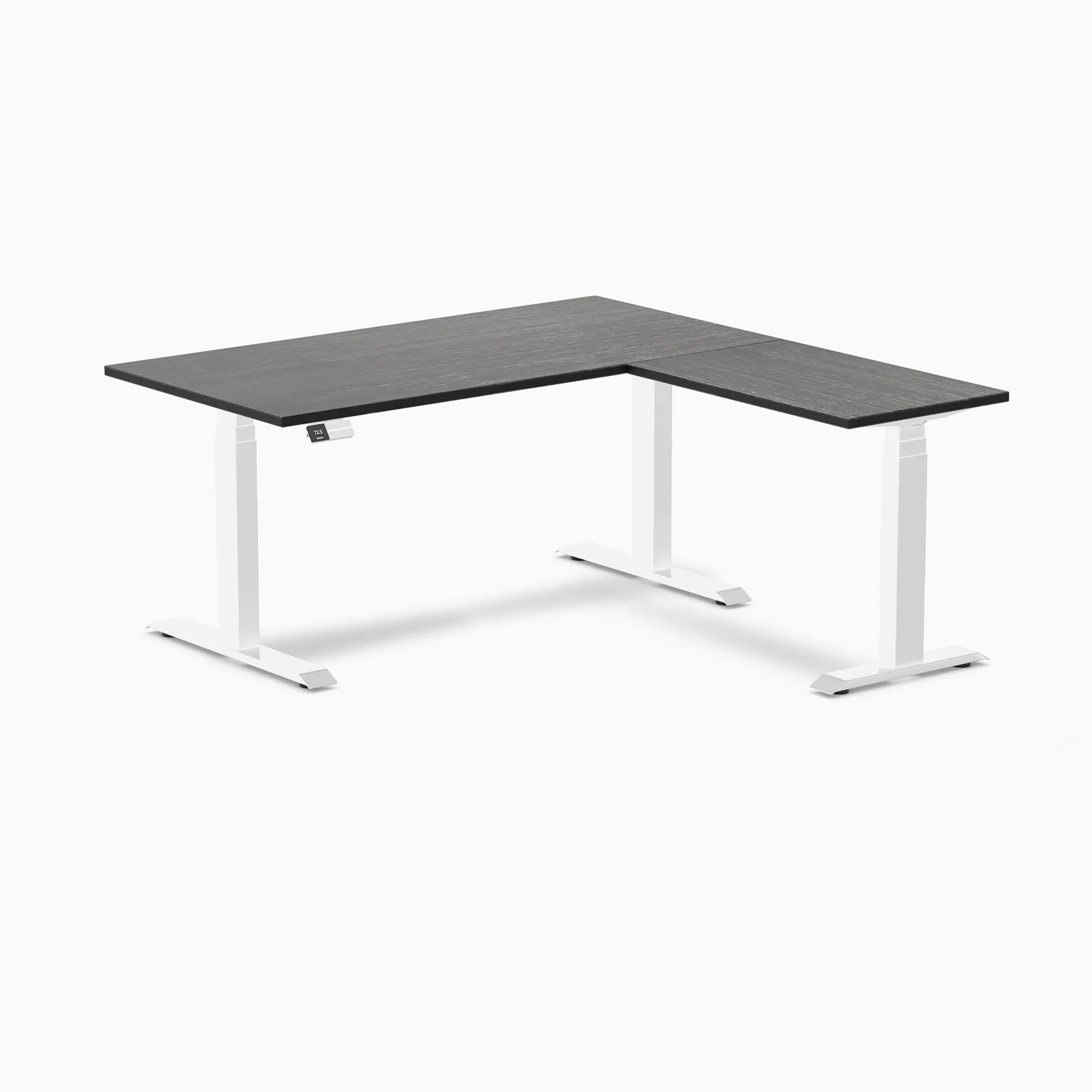 Desky Bamboo L-Shape Sit Stand Desk