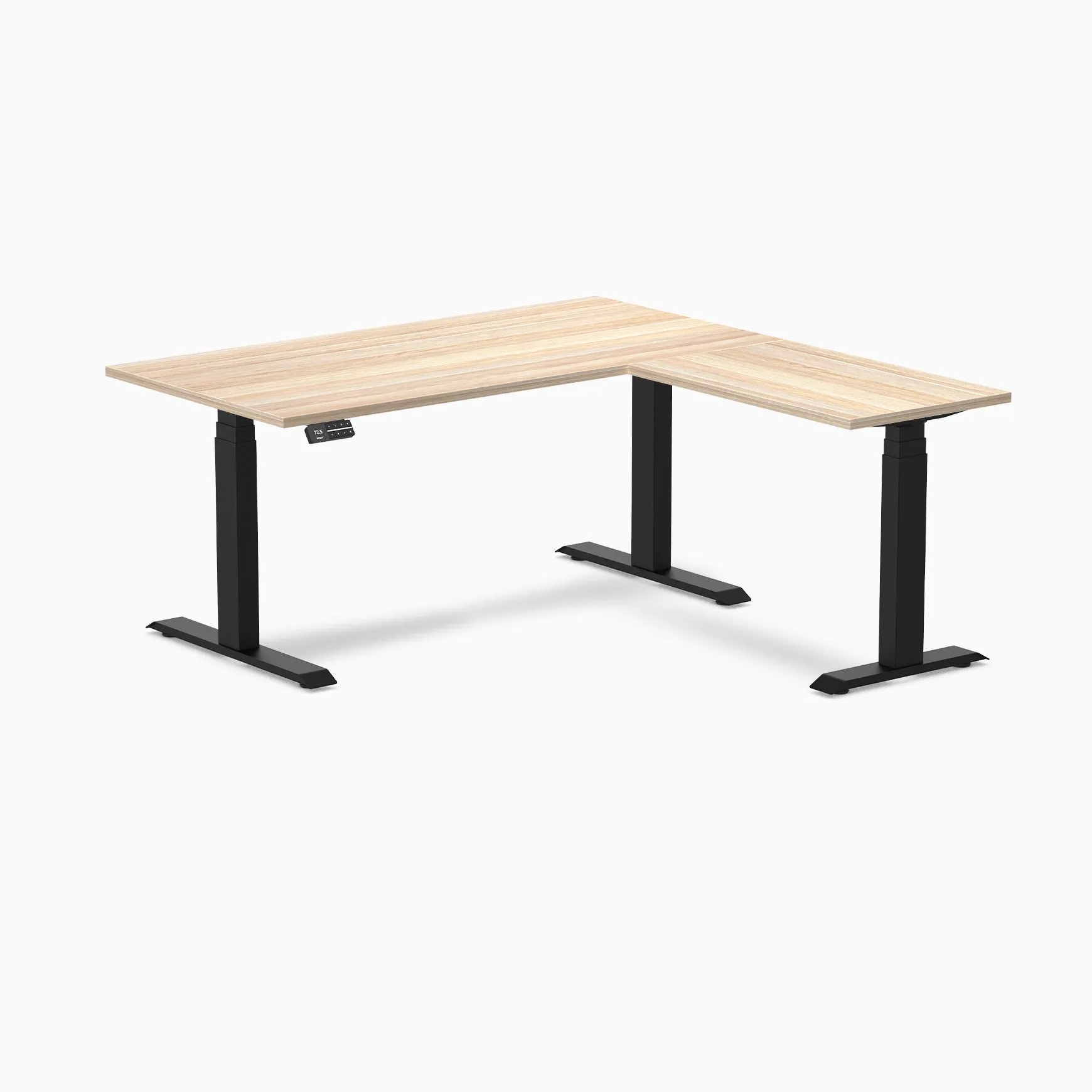 Desky Eco L-Shape Laminate Sit Stand Desk