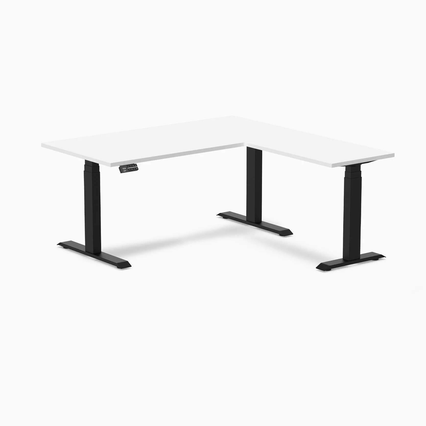 Desky Eco L-Shape Laminate Sit Stand Desk