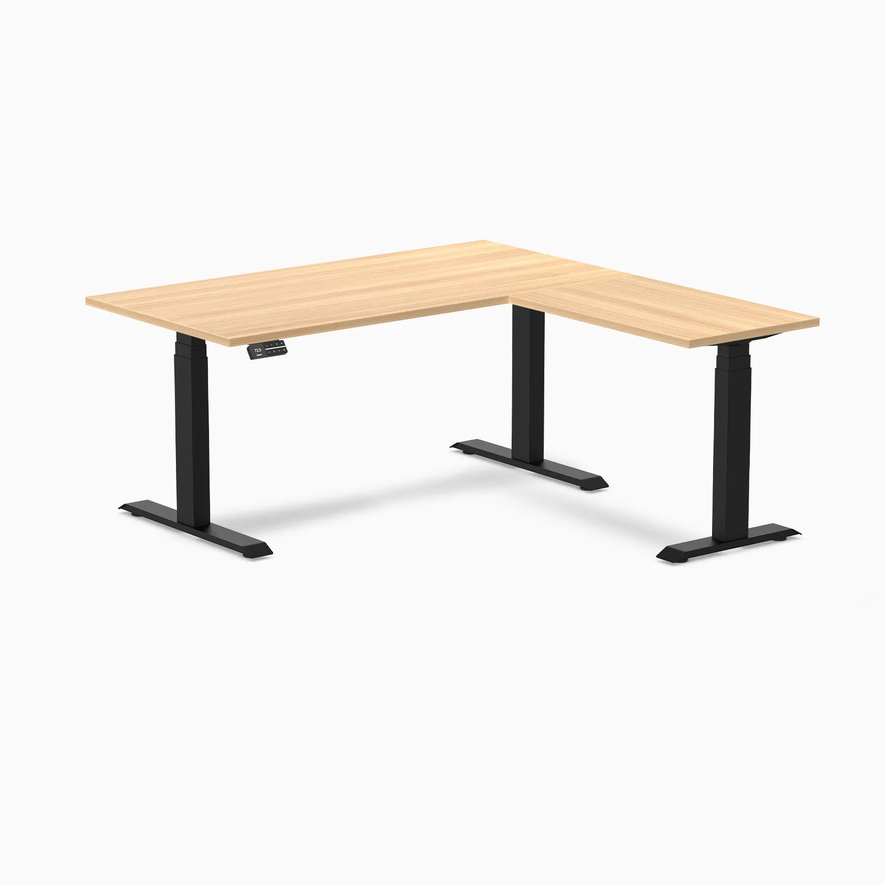 Desky Eco L-Shape Laminate Sit Stand Desk